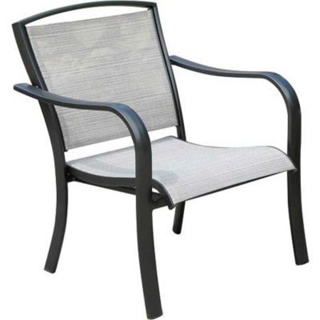 ALMO FULFILLMENT SERVICES LLC Foxhill All-Weather Commercial-Grade Aluminum Lounge Chair with Sunbrella Sling Fabric FOXHLSDCHR-1GMASH